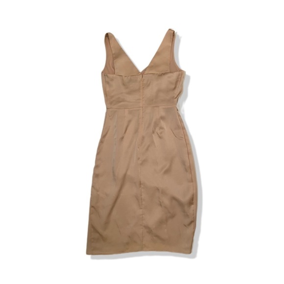 Reiss Pepa Satin Champagne Midi Dress - Picture 7 of 8